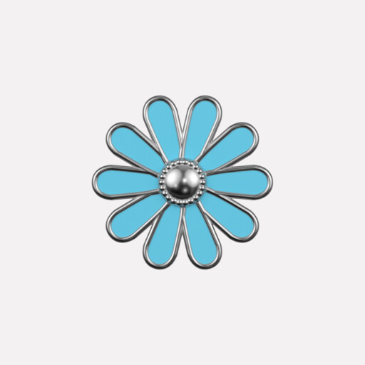 Joollion Charm Daisy σε τιρκουάζ σμάλτο, ασήμι 925 επιπλατινωμένο, συμβατό με όλα τα Joolets της Joolify.