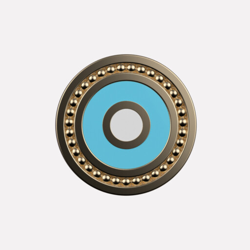 Joollion Charm Eye - Large (Μάτι) σε τιρκουάζ σμάλτο, ασήμι 925, επιχρυσωμένο με χρυσό 18k, συμβατό με όλα τα Joolets της Joolify.