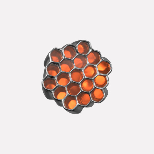 Joollion Charm Hexagon (Εξάγωνο) σε μελί σμάλτο, ασήμι 925 επιπλατινωμένο, συμβατό με όλα τα Joolets της Joolify.