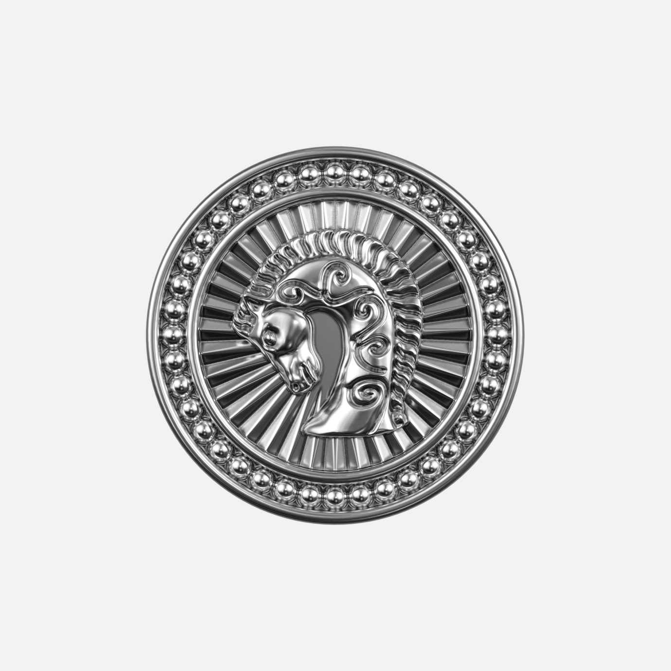 Joollion charm Horse Head in oxidized 925 Silver, inspired by ancient Greek equestrian nobility. From the Ancient Greek Artifacts collection by Joolify.