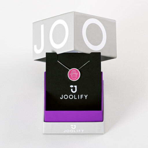 Packaging για Joolets. Κολιέ και εναλλασσόμενο κόσμημα Joollion, από επιπλατινωμένο ασήμι 925.