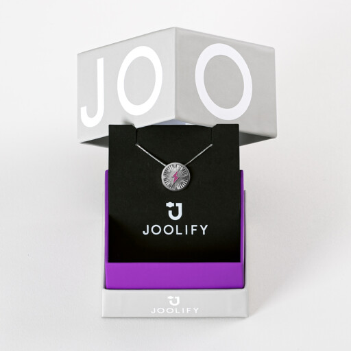 Joolet Κολιέ Packaging. Εναλλασσόμενο κόσμημα Joollion, από επιπλατινωμένο ασήμι 925.