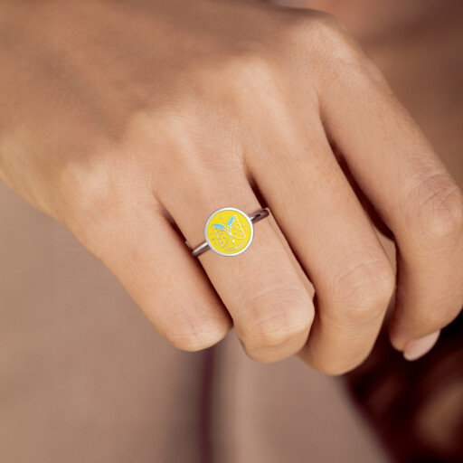 Joollion Charm Gemini (Δίδυμοι), φορεμένο σε Joolet Ring. Επιπλατινωμένο ασήμι 925, συμβατό με όλα τα Joolets της Joolify.