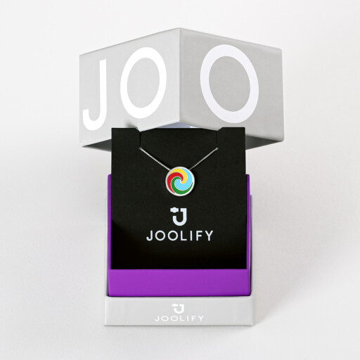 Packaging με Joolet Κολιέ. Εναλλασσόμενο κόσμημα Joollion, από επιπλατινωμένο ασήμι 925.