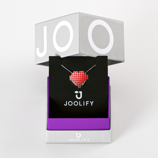 Packaging για Joolets. Κολιέ και εναλλασσόμενο κόσμημα Joollion, από επιπλατινωμένο ασήμι 925.