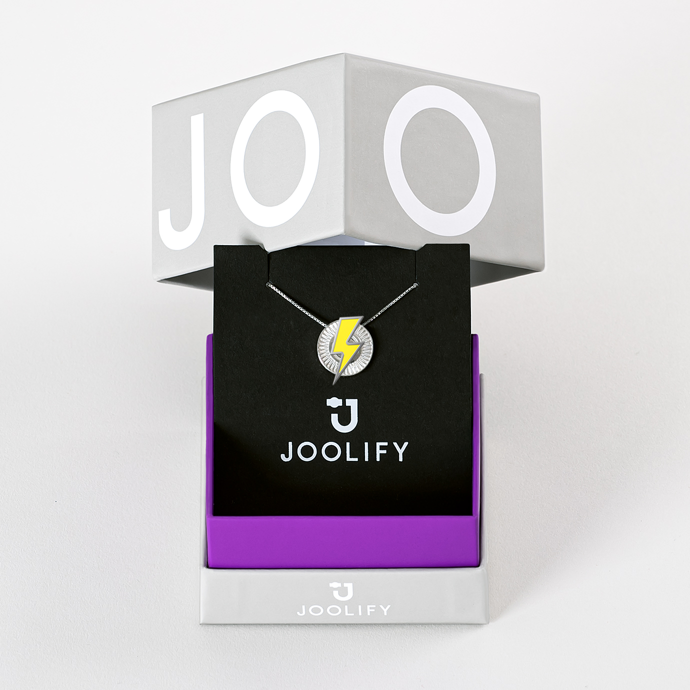 Packaging με Joolet Κολιέ. Εναλλασσόμενο κόσμημα Joollion, από επιπλατινωμένο ασήμι 925.