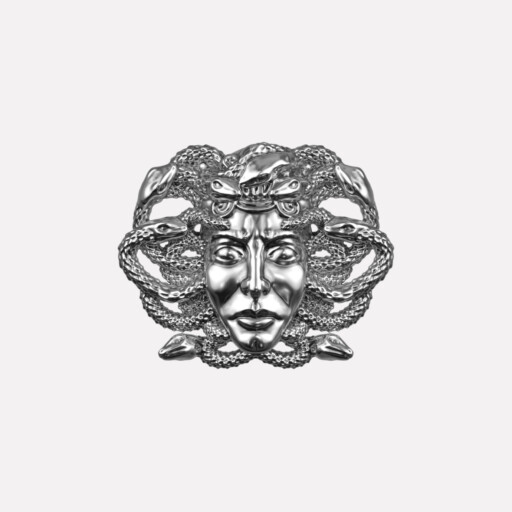 Joollion Charm Medusa (Μέδουσα), ασήμι 925 με οξείδωση, συμβατό με όλα τα Joolets της Joolify.