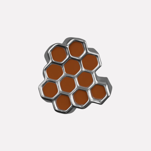 Joollion Charm Organic (Οργανικό) σε πορτοκαλί σμάλτο, ασήμι 925 επιπλατινωμένο, συμβατό με όλα τα Joolets της Joolify.