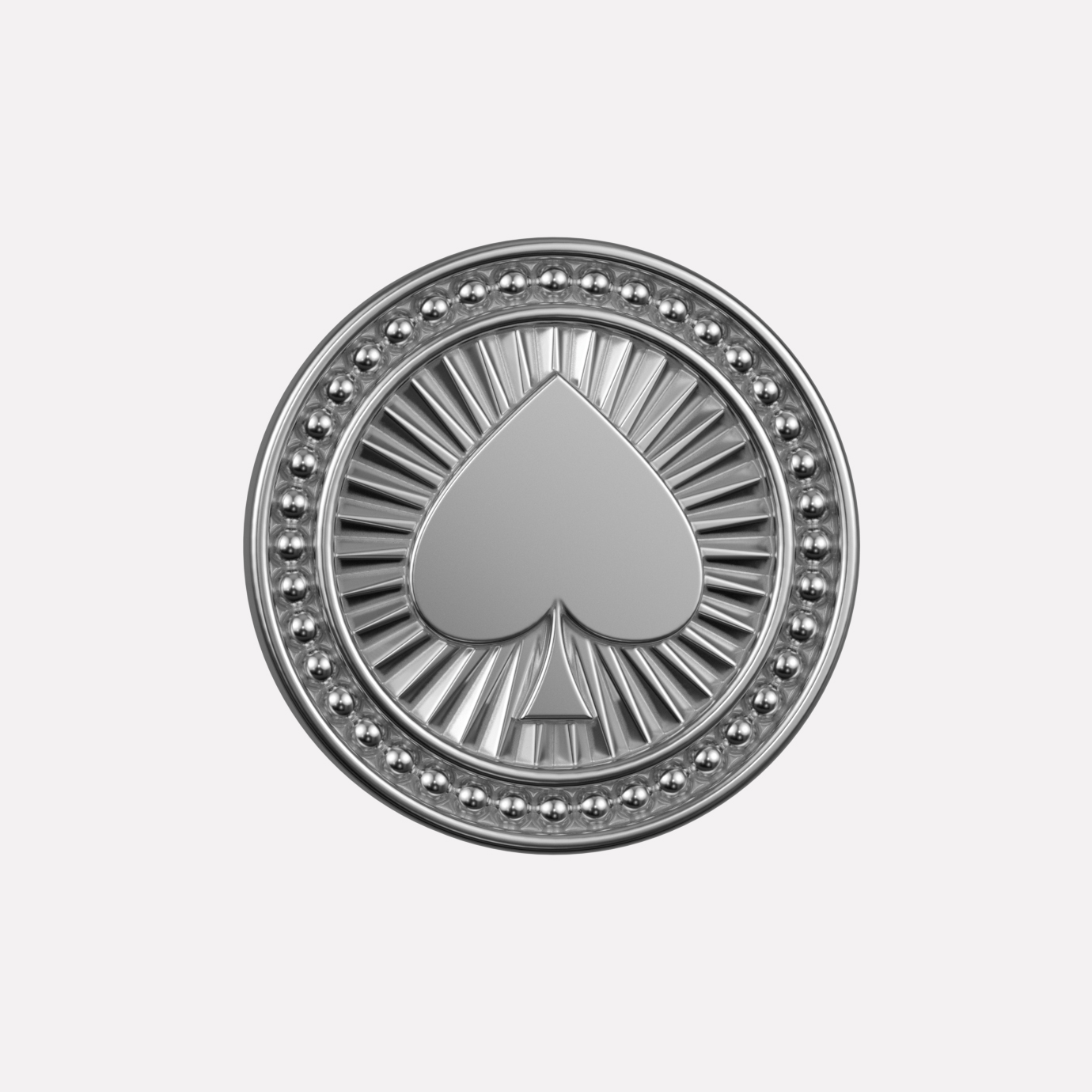 Joollion charm Spades in platinum-plated 925 Silver, symbolizing power and strategy. From the Card Deck collection by Joolify.