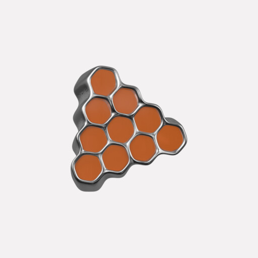 Joollion Charm Triangle (Τρίγωνο) σε πορτοκαλί σμάλτο, ασήμι 925 επιπλατινωμένο, συμβατό με όλα τα Joolets της Joolify.