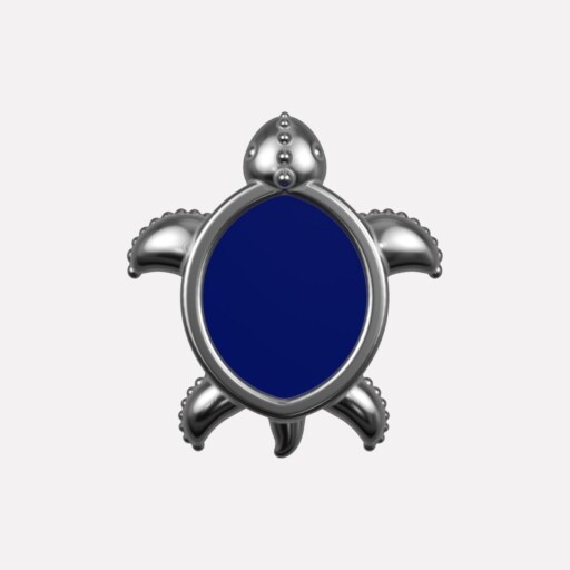 Joollion Charm Turtle - Large σε μπλε σμάλτο, ασήμι 925 επιπλατινωμένο, συμβατό με όλα τα Joolets της Joolify.