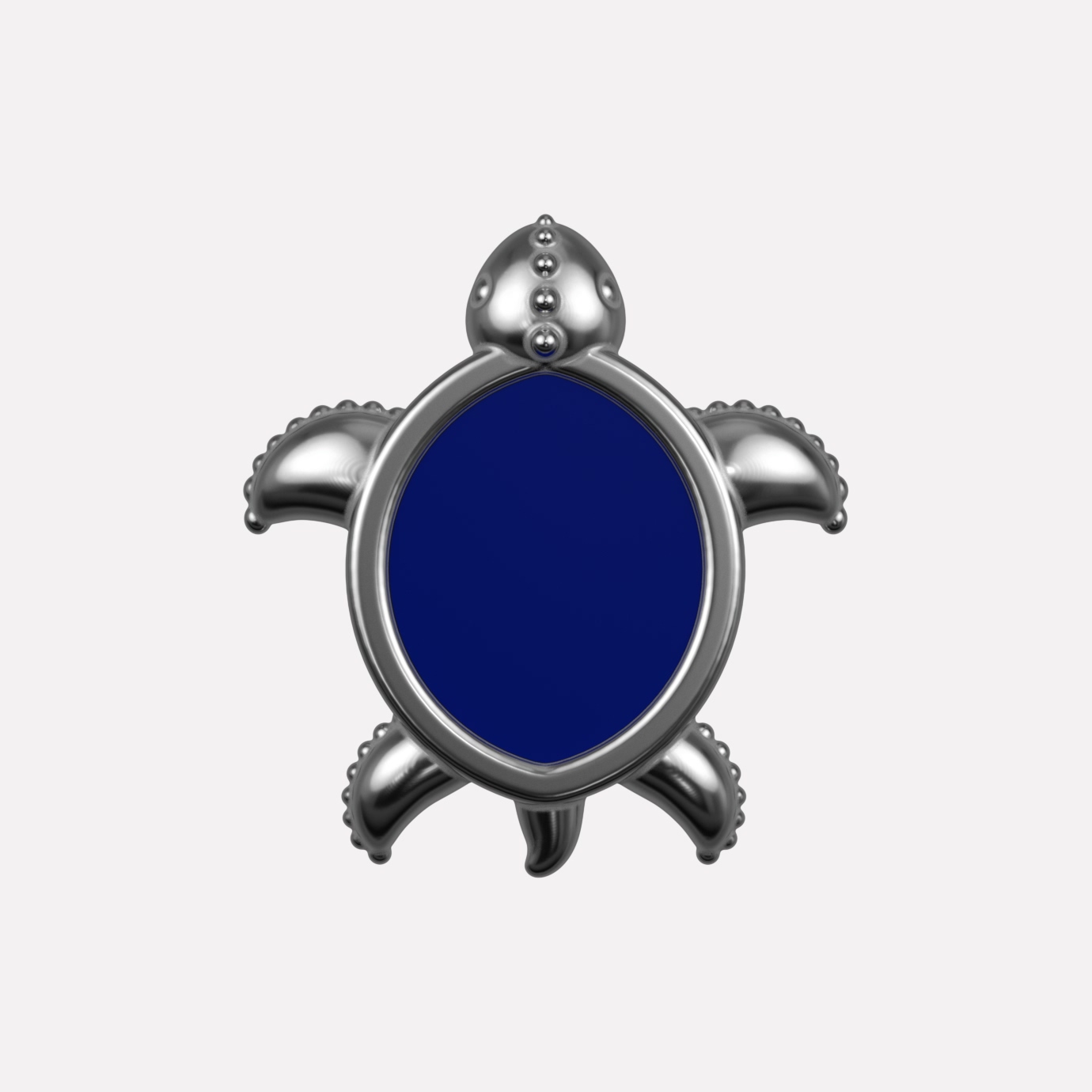 Butterfly and turtle Joollions in platinum-plated sterling silver, symbolizing transformation, wisdom, and natural energy.