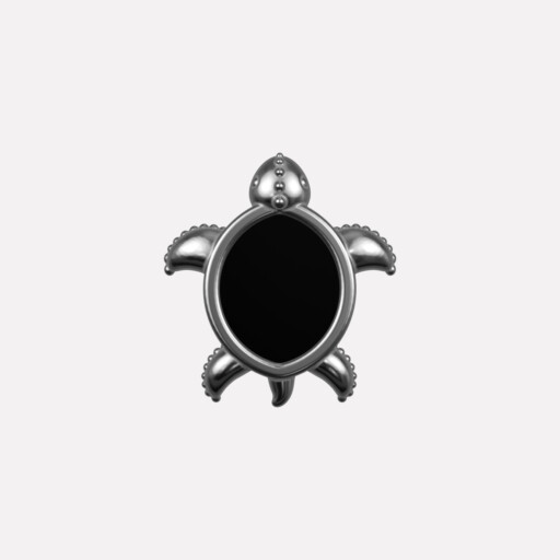 Joollion Charm Turtle - Small σε μαύρο σμάλτο, ασήμι 925 επιπλατινωμένο, συμβατό με όλα τα Joolets της Joolify.