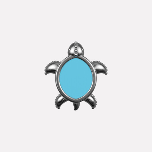 Joollion Charm Turtle - Small σε τιρκουάζ σμάλτο, ασήμι 925 επιπλατινωμένο, συμβατό με όλα τα Joolets της Joolify.