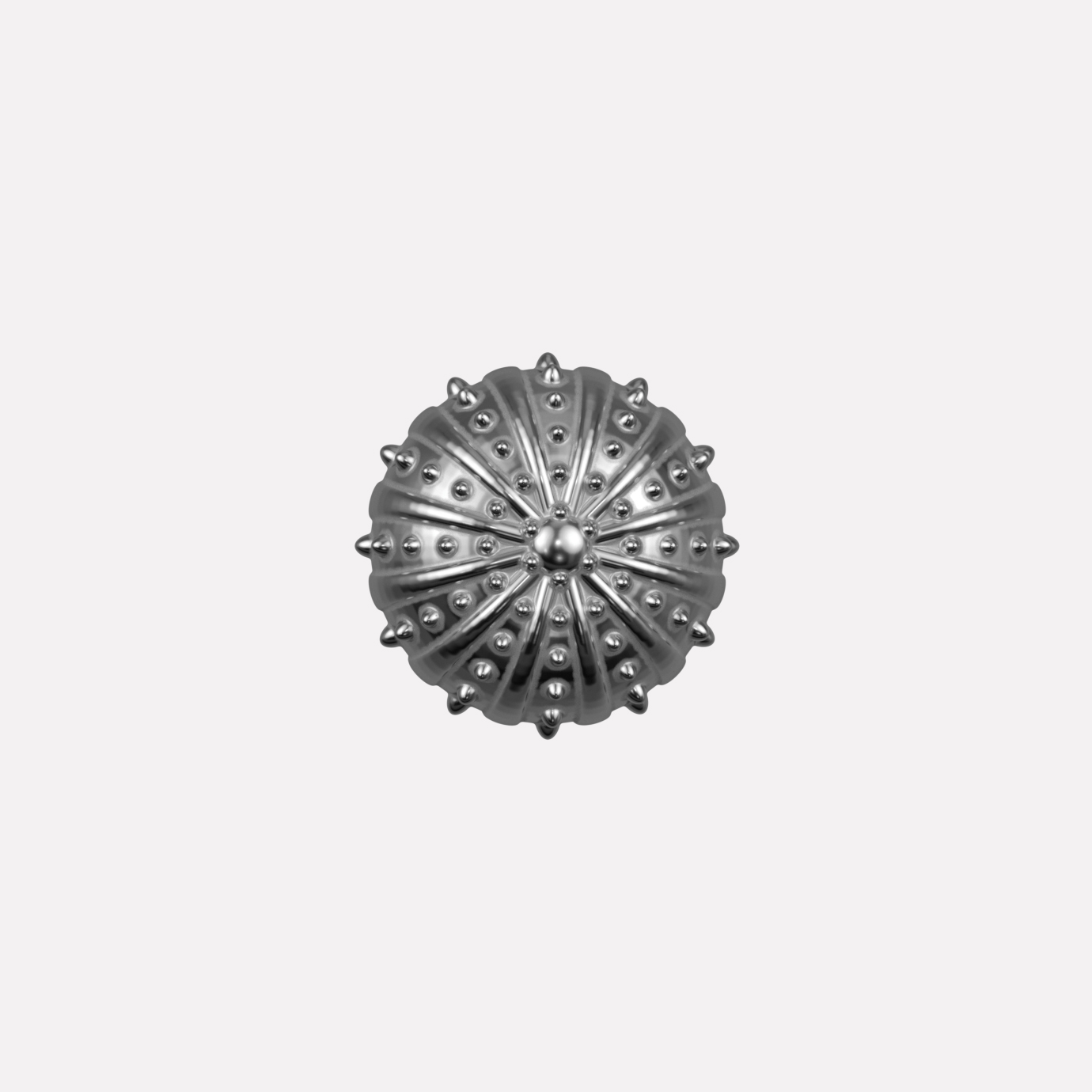 Joollion charm Urchin made of platinum-plated 925 Silver, inspired by marine life. From the Organic collection by Joolify.