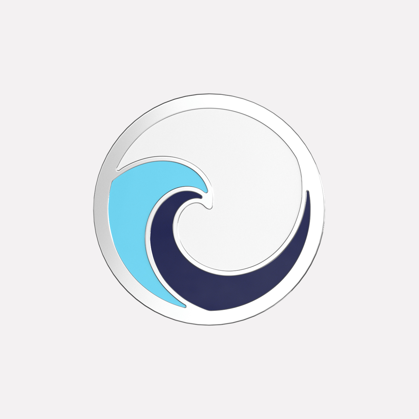 Joollion charm Waves-Large in platinum-plated 925 Silver, inspired by the movement of ocean waves. Part of the Natural Elements collection.