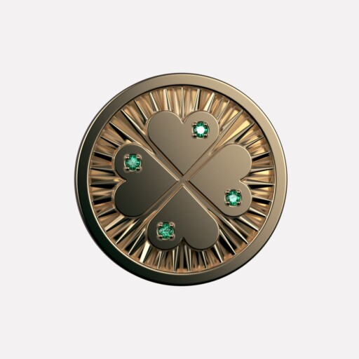 Joollion Charm Clover (Χρυσό Τριφύλλι), ασήμι 925 επιχρυσωμένο με χρυσό 18k, συμβατό με όλα τα Joolets της Joolify.