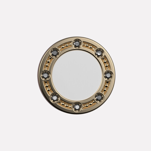 Joollion Charm Elegant Stones σε λευκό σμάλτο, μαύρα ζιργκόν, ασήμι 925, επιχρυσωμένο με χρυσό 18k, συμβατό με όλα τα Joolets.