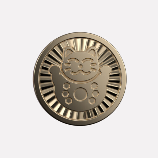 Joollion Charm Maneki (Χρυσή Γάτα), ασήμι 925 επιχρυσωμένο με χρυσό 18k, συμβατό με όλα τα Joolets της Joolify.