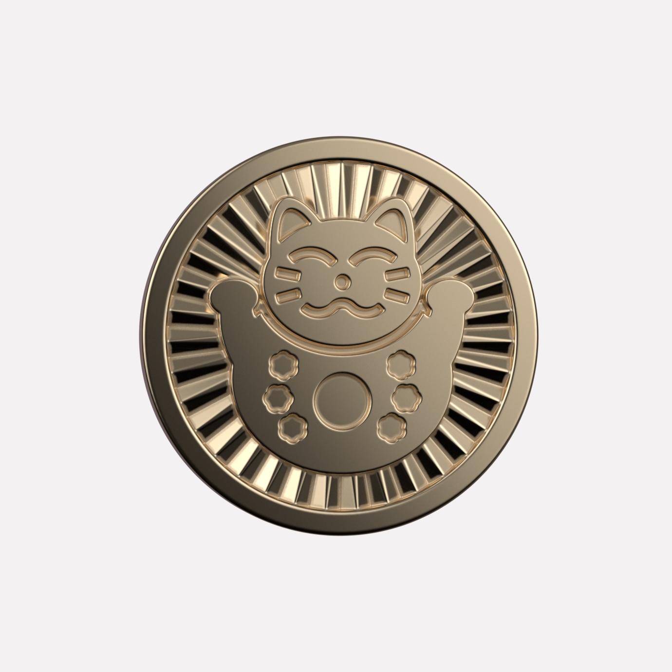 Joollion Charm Maneki (Χρυσή Γάτα), ασήμι 925 επιχρυσωμένο με χρυσό 18k, συμβατό με όλα τα Joolets της Joolify.