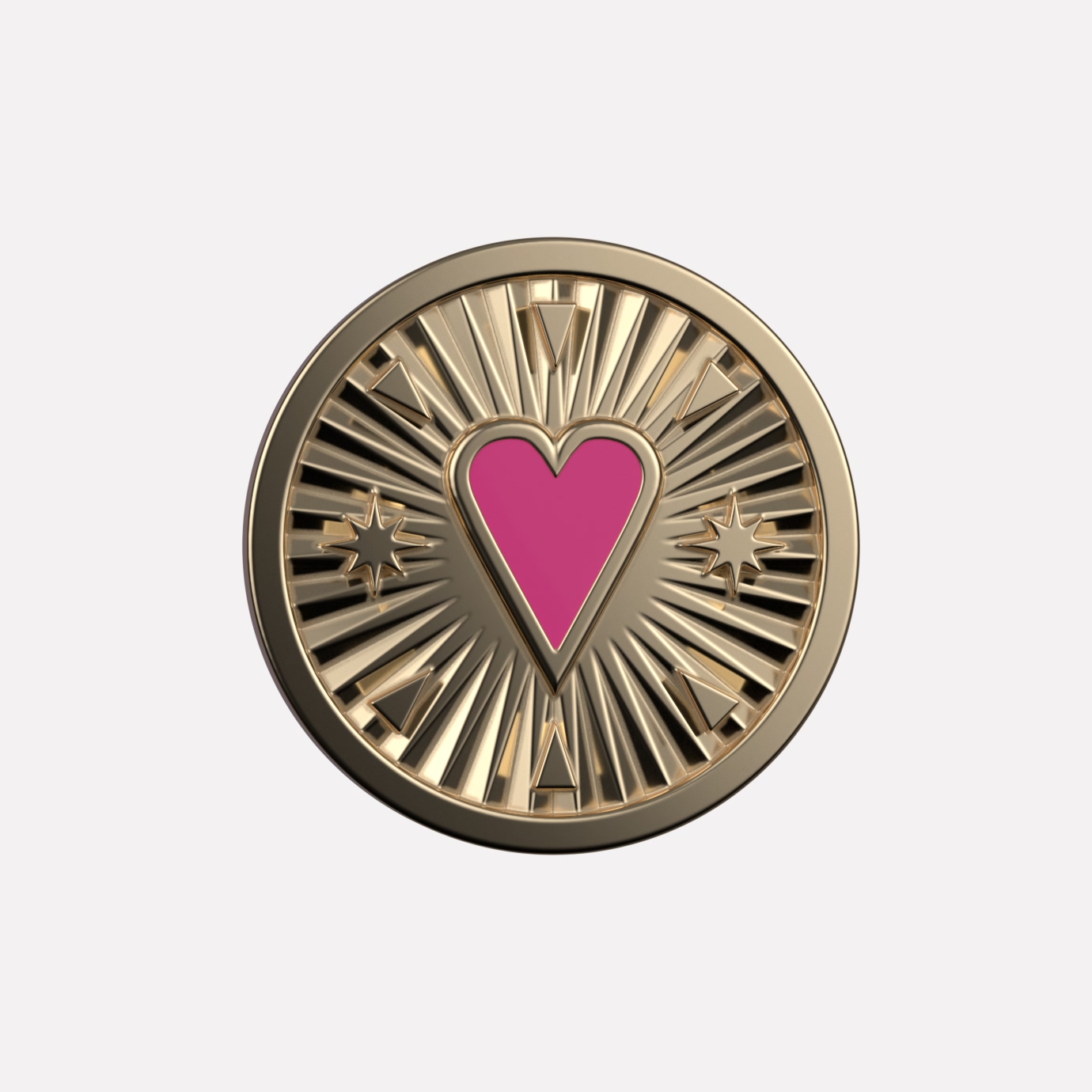 Romantic Joollion charm Pink Heart, crafted in 925 Silver, plated in platinum or 18k gold.