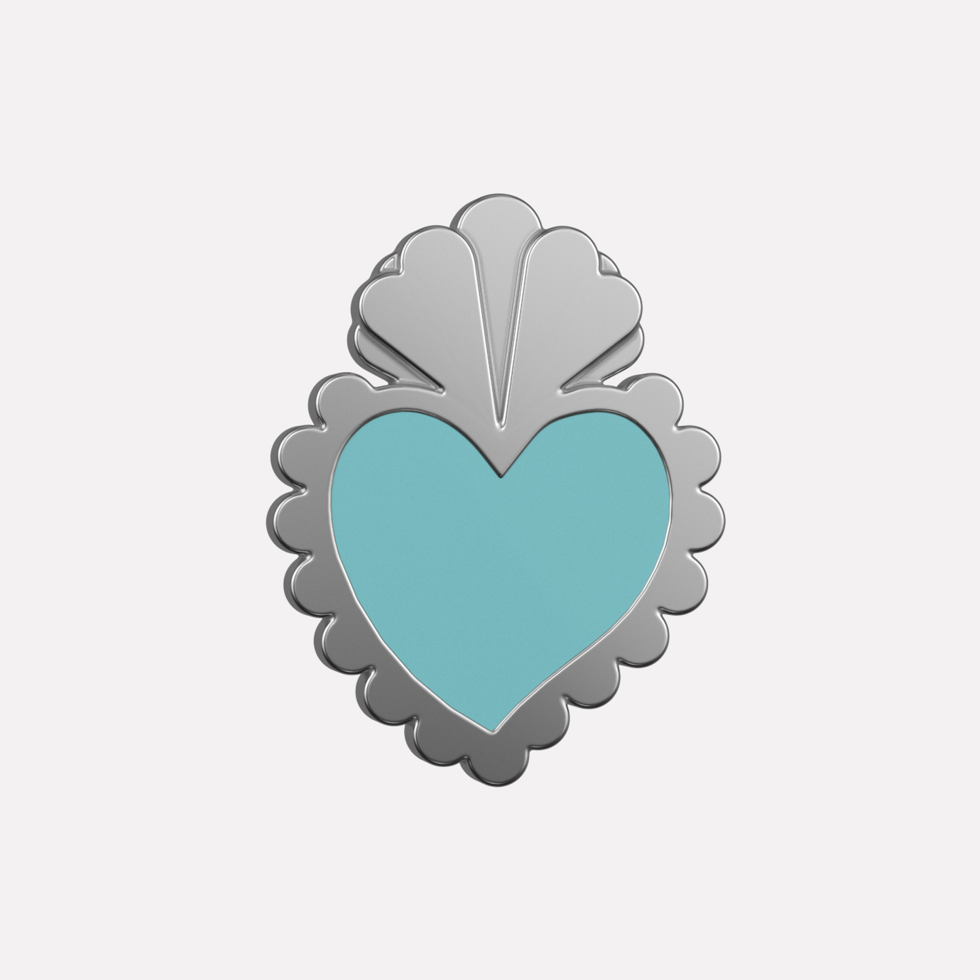 Hopeful Joollion charm Azul Corazon, in platinum-plated 925 Silver.