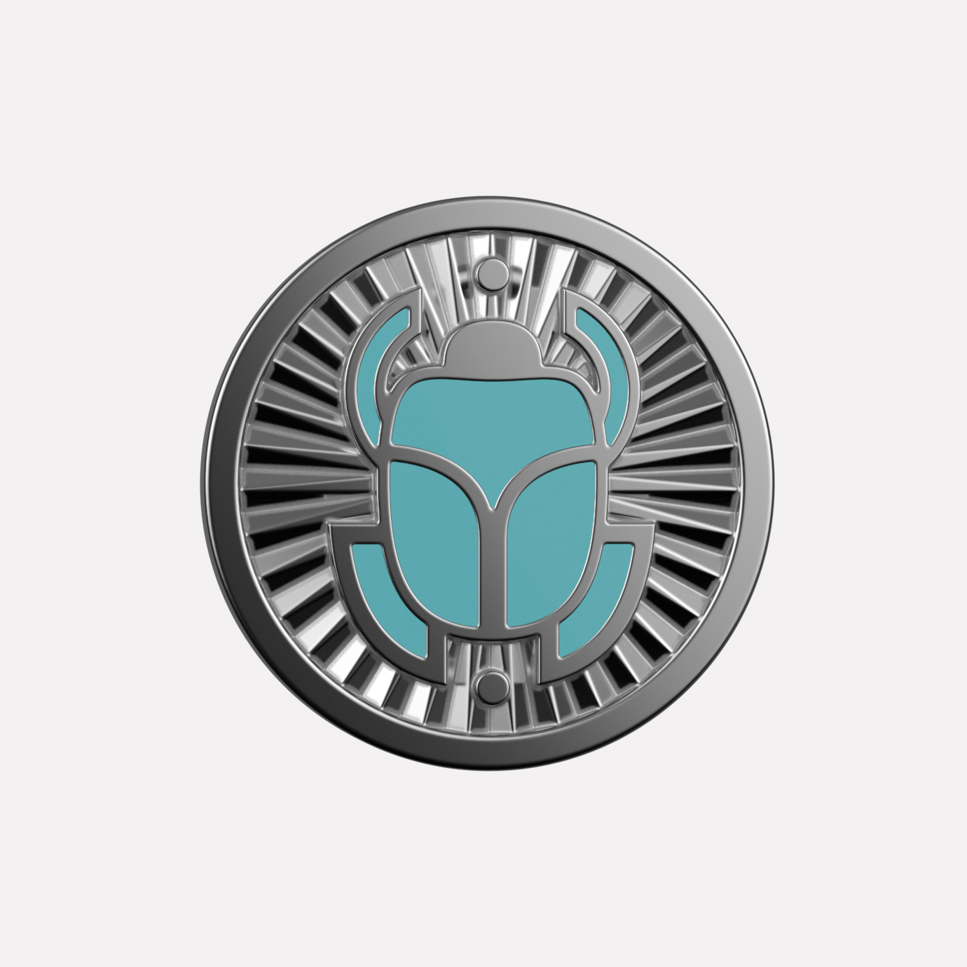 Charming Joollion charm Azure Beetle in platinum-plated 925 Silver.