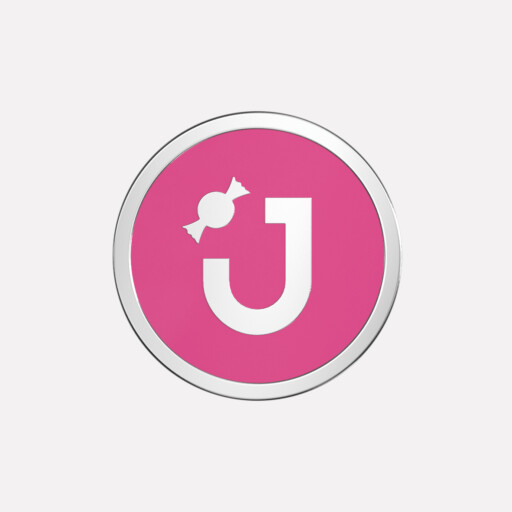 Joollion Charm Caramel (Καραμέλα) με ροζ σμάλτο, ασήμι 925, επιπλατινωμένο, συμβατό με όλα τα Joolets της Joolify.