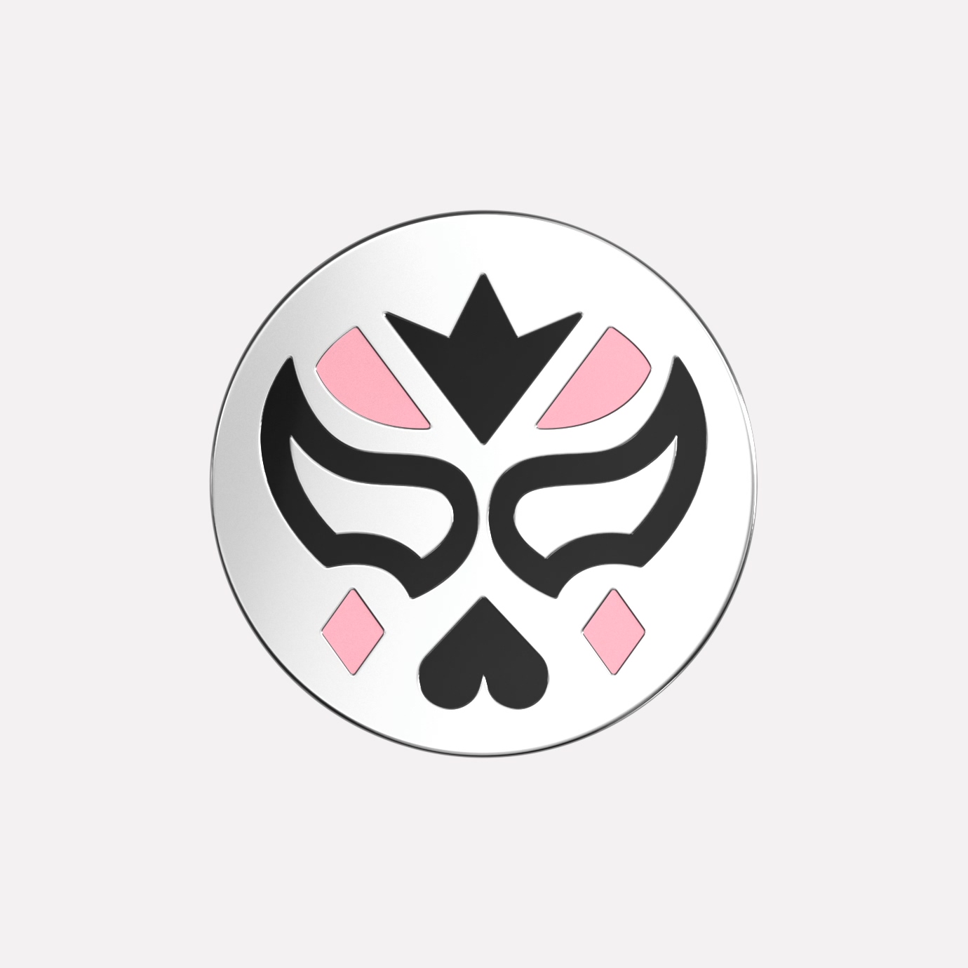 Dark Misterio Lucha Libre Joollion in platinum‑plated 925 silver.