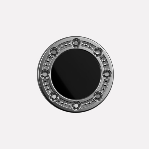 Joollion Charm Elegant Stones σε μαύρο σμάλτο, μαύρα ζιργκόν, ασήμι 925 επιπλατινωμένο, συμβατό με όλα τα Joolets της Joolify.