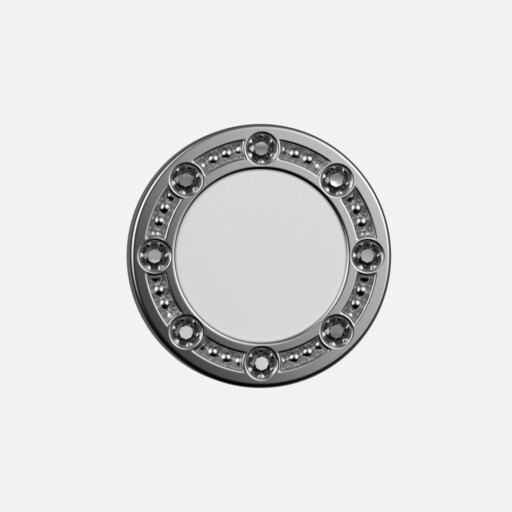 Joollion Charm Elegant Stones σε λευκό σμάλτο, μαύρα ζιργκόν, ασήμι 925 επιπλατινωμένο, συμβατό με όλα τα Joolets της Joolify.