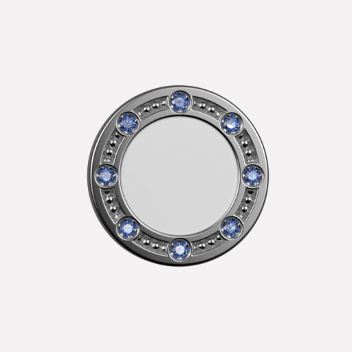 Joollion Charm Elegant Stones σε λευκό σμάλτο, μπλε ζιργκόν, ασήμι 925 επιπλατινωμένο, συμβατό με όλα τα Joolets της Joolify.