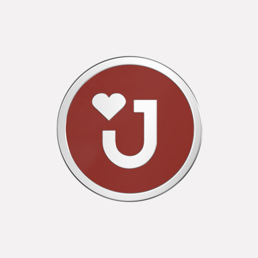 Joollion Charm Love (Αγάπη) με κόκκινο σμάλτο, ασήμι 925, επιπλατινωμένο, συμβατό με όλα τα Joolets της Joolify.