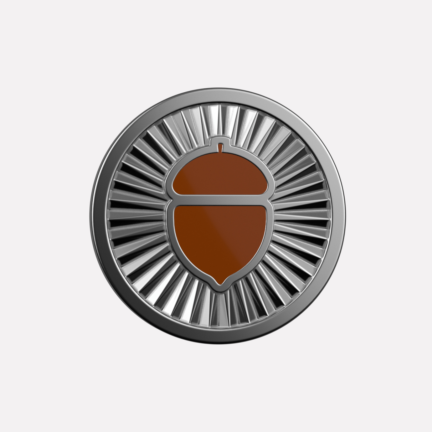 Charming Lucky Acorn Joollion in platinum‑plated sterling silver.