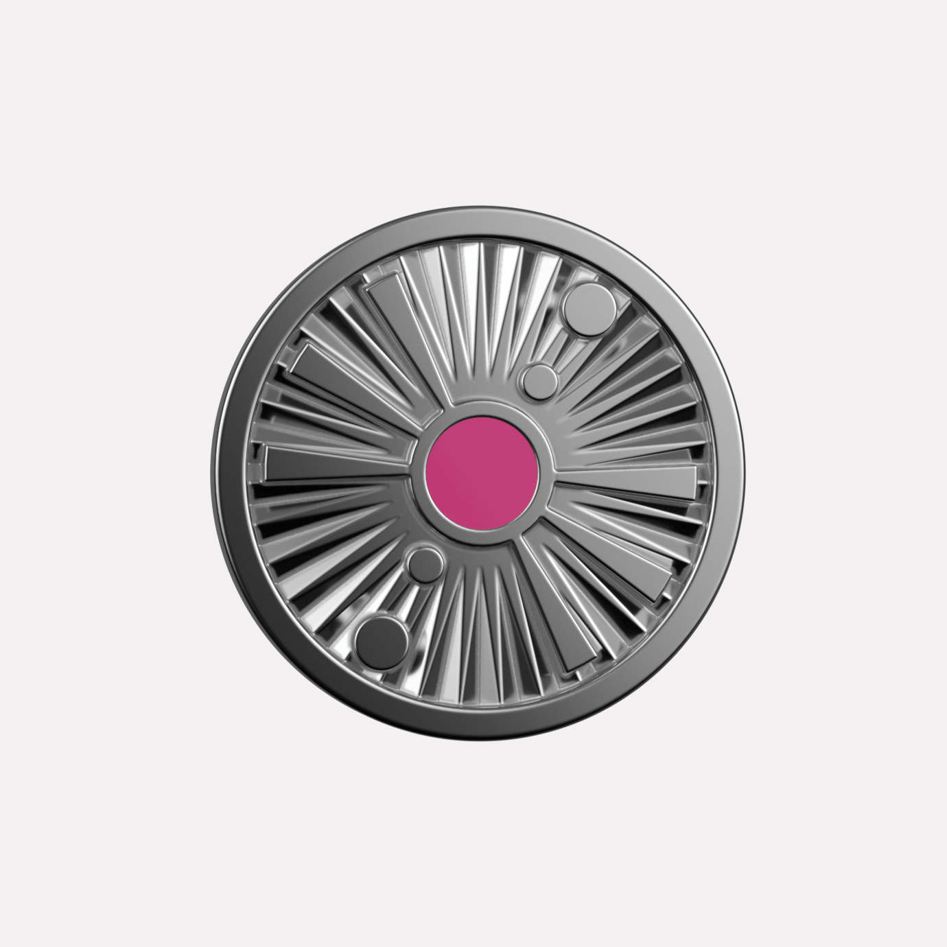 Joollion Charm Pink Dot (Ροζ Τελεία). Ροζ σμάλτο, ασήμι 925 επιπλατινωμένο, συμβατό με όλα τα Joolets της Joolify.