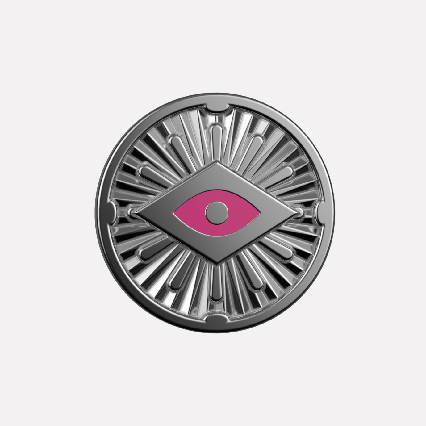 Joollion Charm Pink Eye (Ροζ Μάτι). Ροζ σμάλτο, ασήμι 925 επιπλατινωμένο, συμβατό με όλα τα Joolets της Joolify.