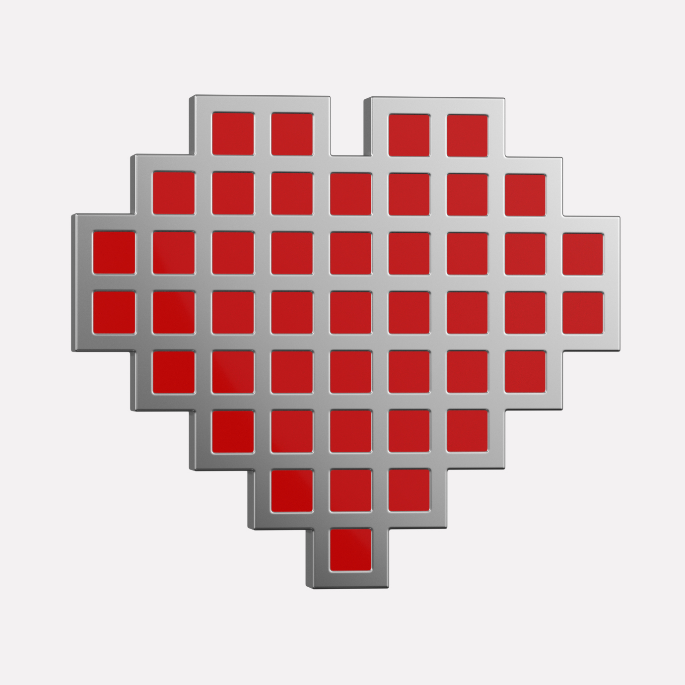 Joollion Charm Pixel Heart σε κόκκινο σμάλτο, ασήμι 925 επιπλατινωμένο, συμβατό με όλα τα Joolets της Joolify.