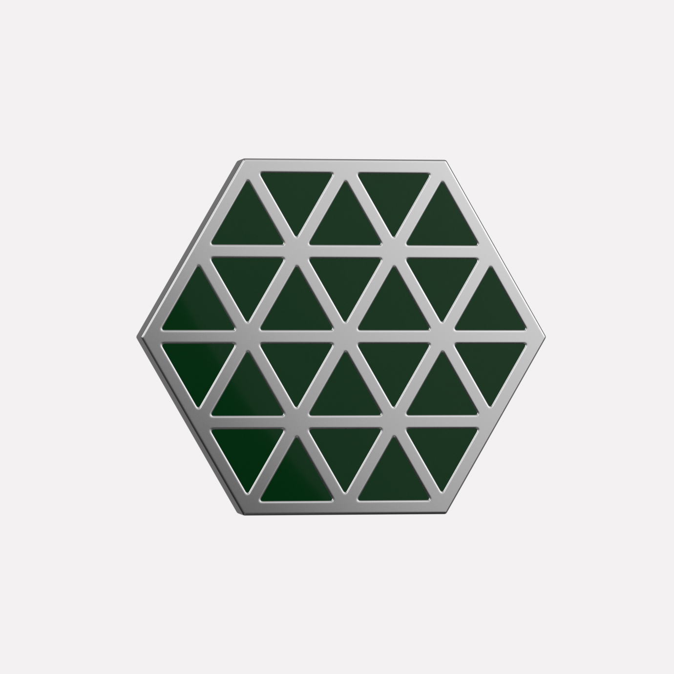 Joollion Pop Hexagon in platinum-plated 925 Silver, angular design charm.