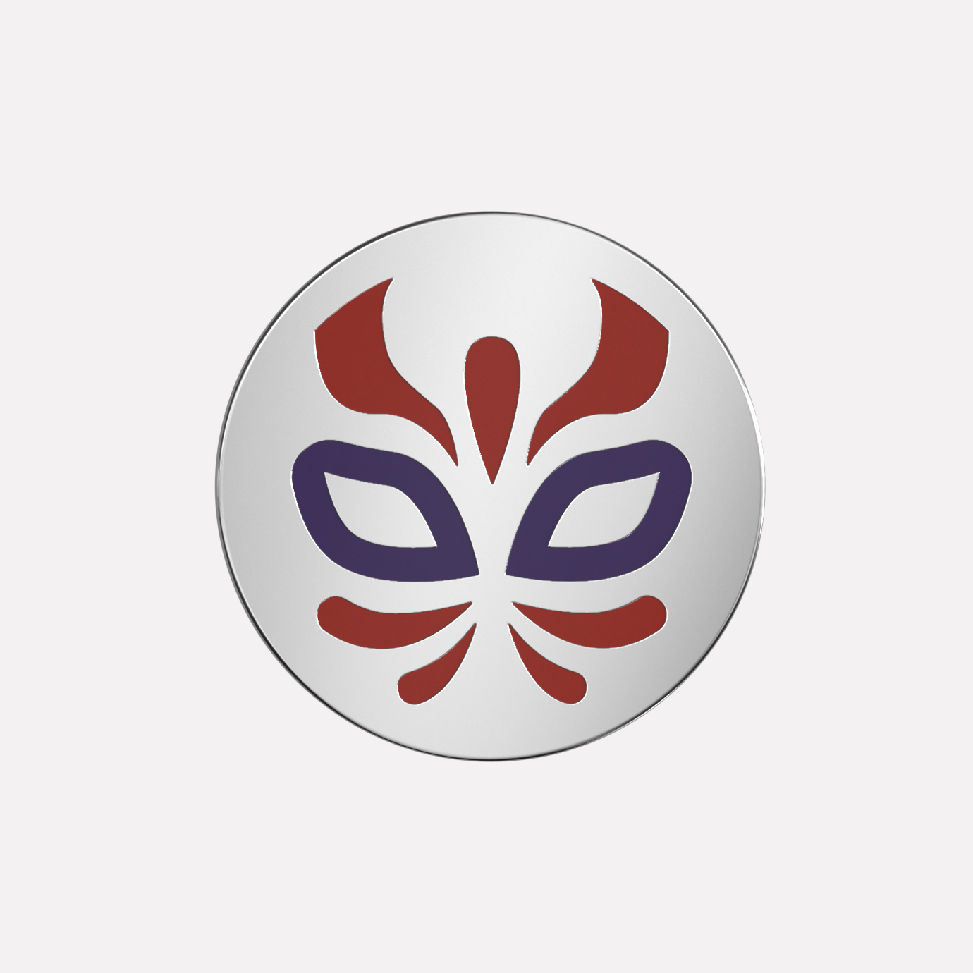 Purple Demonio Lucha Libre Joollion in platinum‑plated Sterling silver.