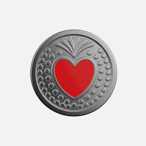 Joollion Charm Red Corazon (Κόκκινη Καρδιά). Κόκκινο σμάλτο, ασήμι 925 επιπλατινωμένο, συμβατό με όλα τα Joolets της Joolify.