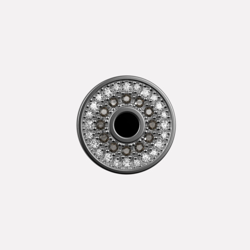 Joollion Charm Stone Eye με καφέ ζιργκόν, ασήμι 925 επιπλατινωμένο, συμβατό με όλα τα Joolets της Joolify.