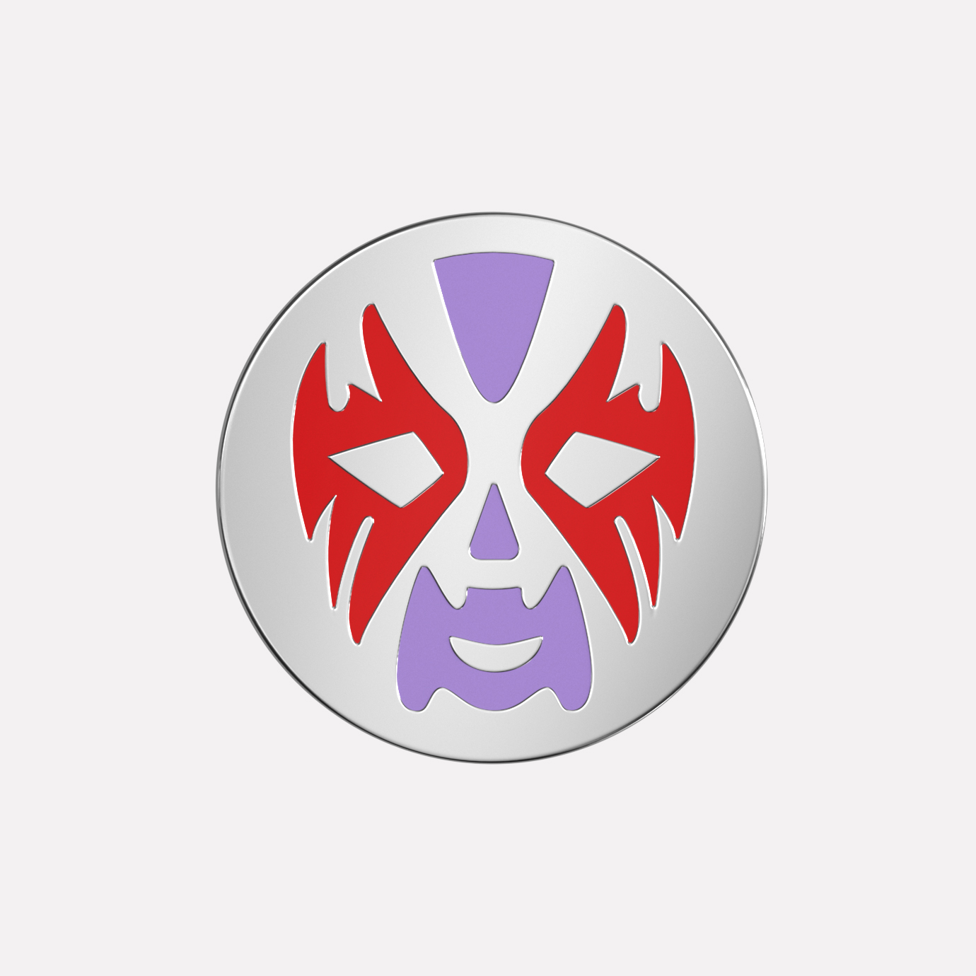 Violet Fantasma Lucha Libre Joollion in platinum‑plated 925 silver.