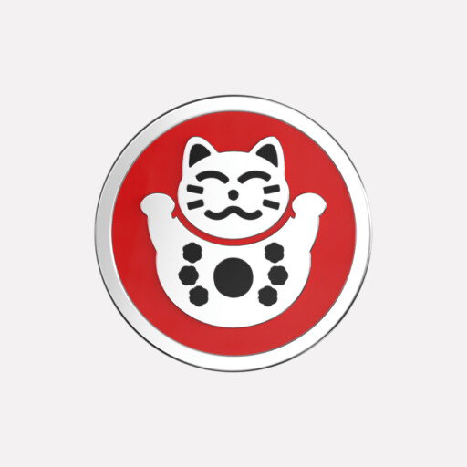 Joollion Charm Silver Maneki (Τυχερή Γάτα), ασήμι 925 επιπλατινωμένο, συμβατό με όλα τα Joolets της Joolify.