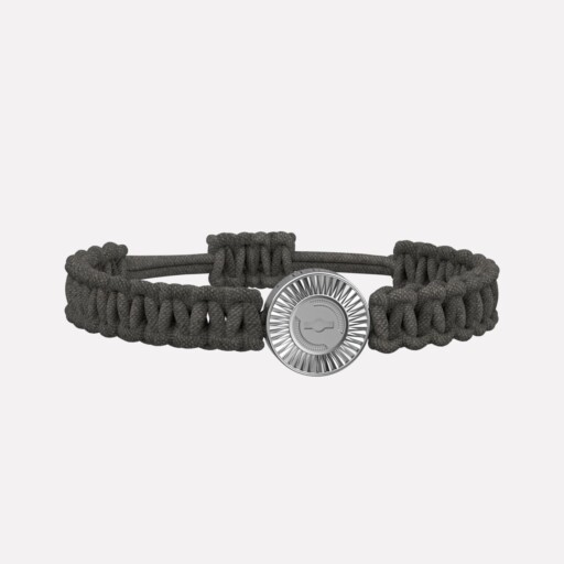 Joolet Bracelet Thick Cord (Βραχιόλι Μακραμέ με χοντρό κορδόνι). Γκρι χρώμα. Ασήμι 925. Συνδυάζεται με όλα τα Joollions.