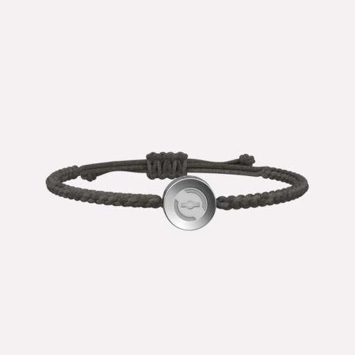 Joolet Bracelet Thin Cord (Βραχιόλι Μακραμέ με λεπτό κορδόνι). Γκρι χρώμα. Ασήμι 925. Συνδυάζεται με όλα τα Joollions.