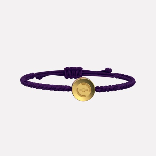 Joolet Bracelet Thin Cord (Μακραμέ με λεπτό κορδόνι). Μωβ χρώμα. Επιχρυσωμένο ασήμι 925. Συνδυάζεται με όλα τα Joollions.