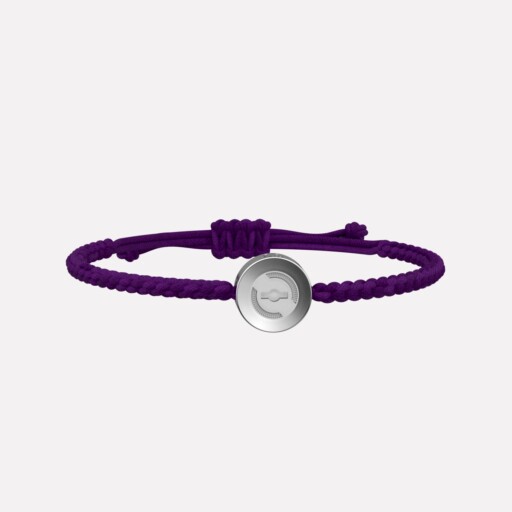 Joolet Bracelet Thin Cord (Βραχιόλι Μακραμέ με λεπτό κορδόνι). Μωβ χρώμα. Ασήμι 925. Συνδυάζεται με όλα τα Joollions.