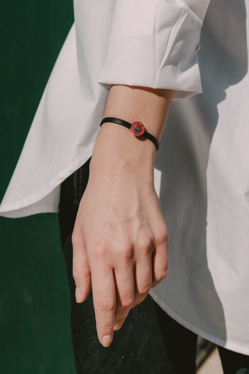 Joolet Βραχιόλι από Δέρμα και Επιπλατινωμένο Ασήμι 925, Unisex