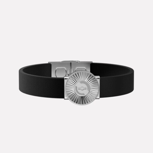 Joolet Bracelet Wide Leather (Μαύρο, Δερμάτινο Βραχιόλι). Ασήμι 925. Συνδυάζεται με όλα τα Joollions.