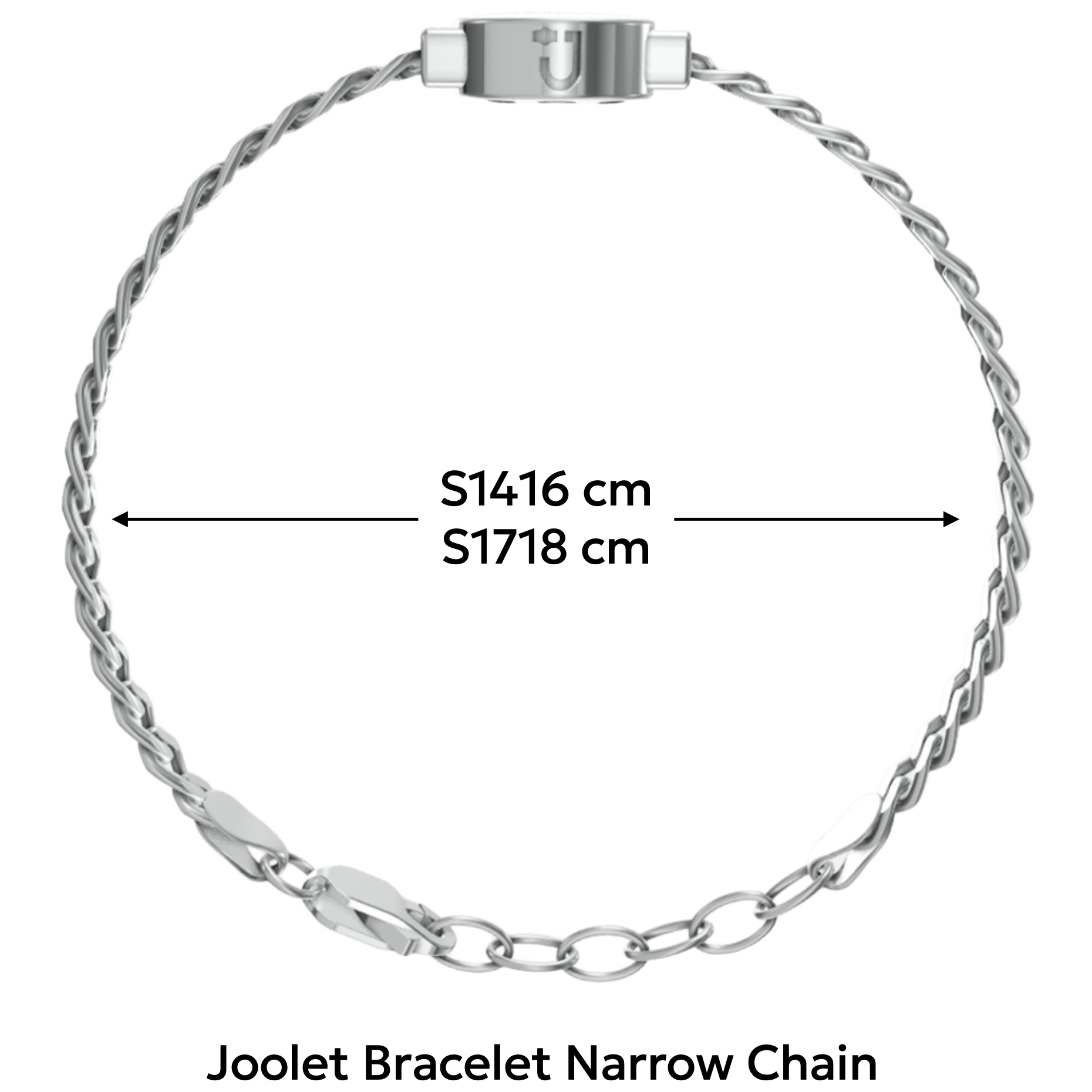 Επίλεξε το ιδανικό για εσένα μέγεθος για το Joolet Bracelet Narrow Chain της Joolify.